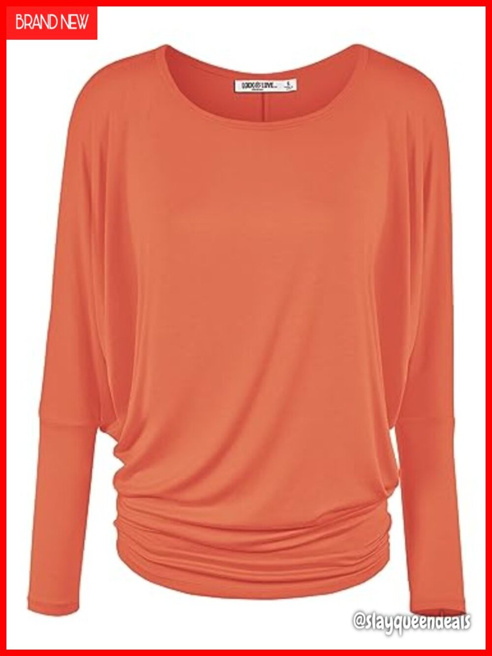 Women's Flowy Draped Batwing Dolman Top Loose Fit Pullover